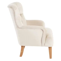 Samtsessel mit Ohren in Creme - Iceline