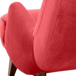 Samtvelours Lesesessel in Rot - Haniata