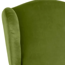 Samtvelours Ohrensessel in Oliv Grün - Cacimbina