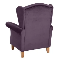 Samtvelours Ohrensessel in Dunkellila - Aglaia