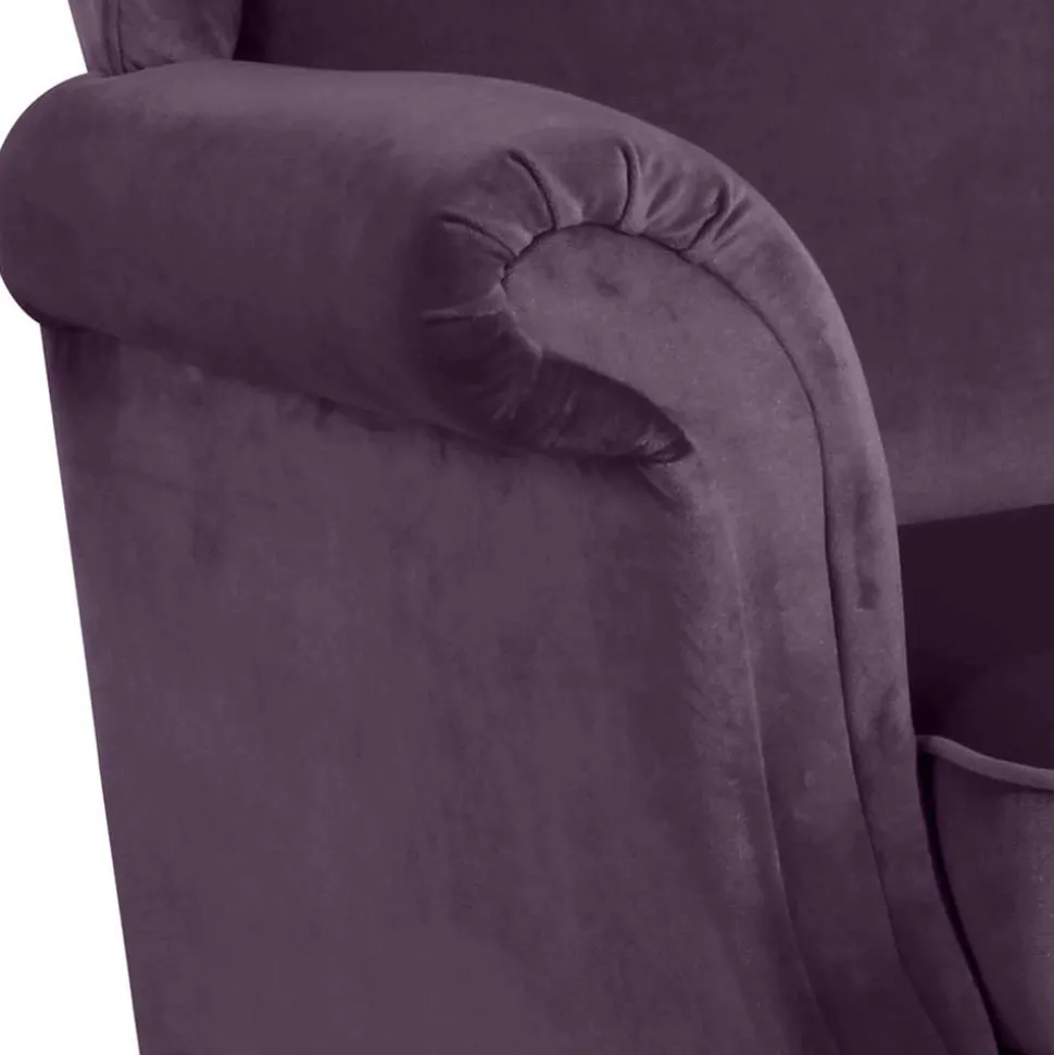 Samtvelours Ohrensessel in Dunkellila - Aglaia