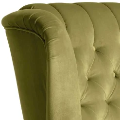 Samtvelours Ohrensessel im Chesterfield Look - Erulina