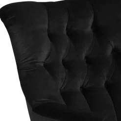 Samtvelours Polstersessel in Schwarz - Jimalito