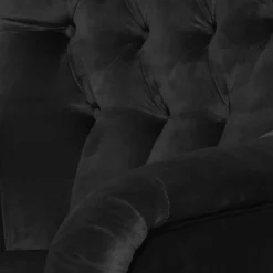 Samtvelours Polstersessel in Schwarz - Jimalito