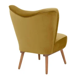 Samtvelours Polstersessel in Gelb und Erle - Ranalda