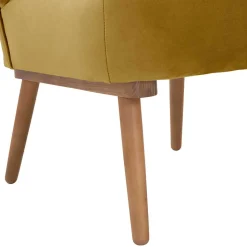 Samtvelours Polstersessel in Gelb und Erle - Ranalda