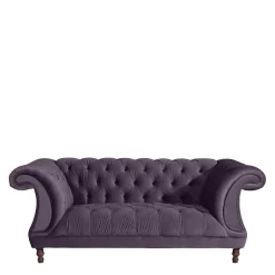 Samtvelours Sofa in Dunkellila - Valbreda