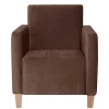 Samtvelours Stoffsessel in Braun - Enroya