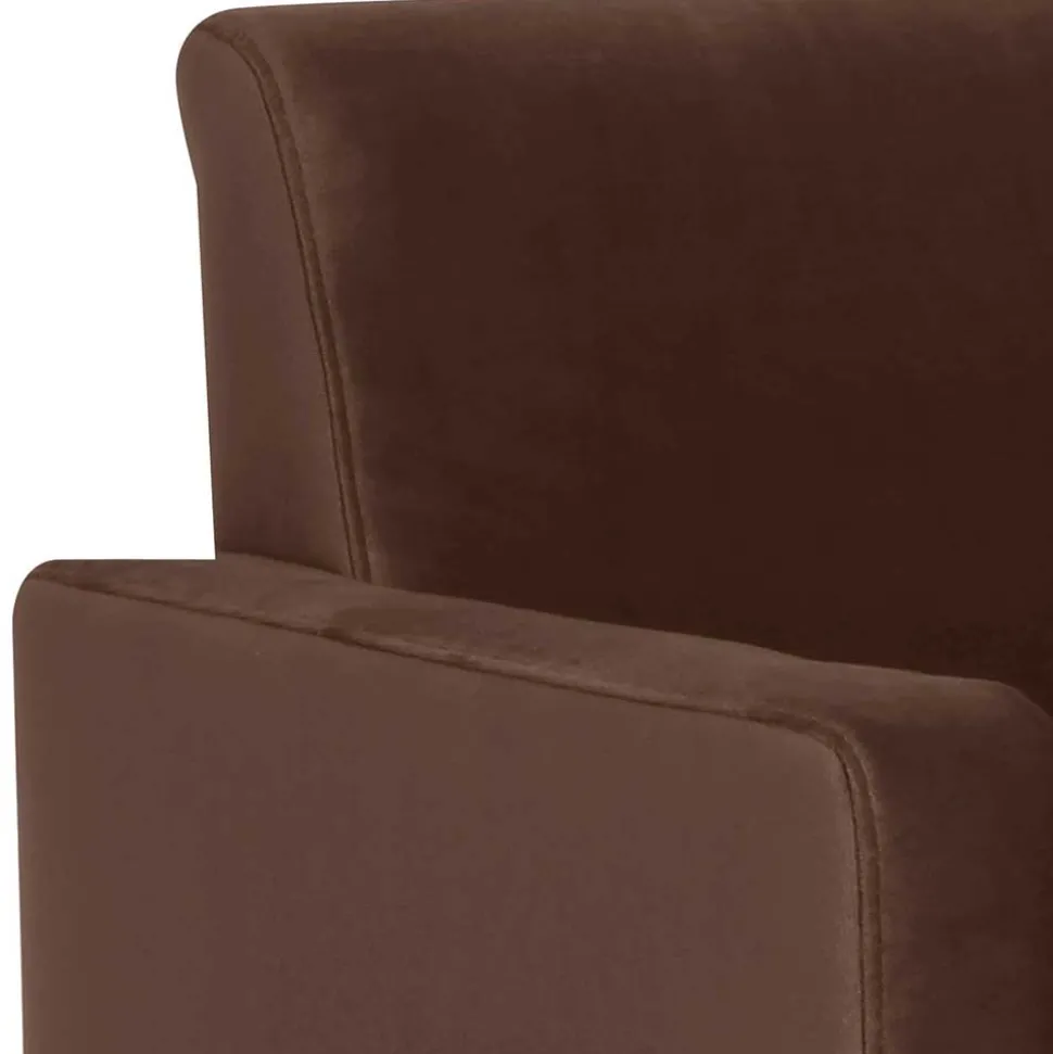 Samtvelours Stoffsessel in Braun - Enroya