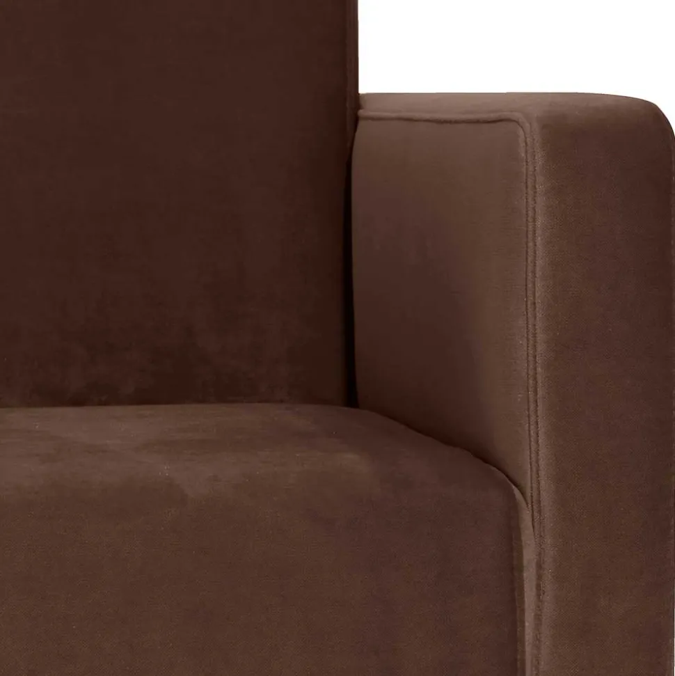 Samtvelours Stoffsessel in Braun - Enroya