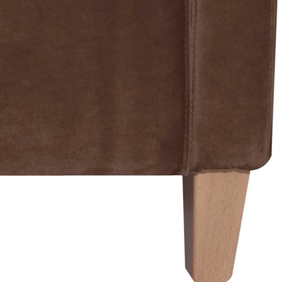 Samtvelours Stoffsessel in Braun - Enroya