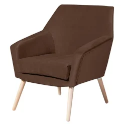 Samtvelours Wohnzimmersessel in Braun - Botein