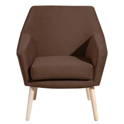 Samtvelours Wohnzimmersessel in Braun - Botein