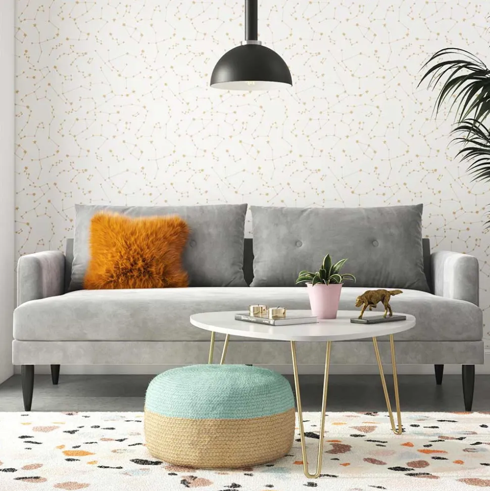 Samt-Wohnzimmercouch in Hellgrau - Belpasso