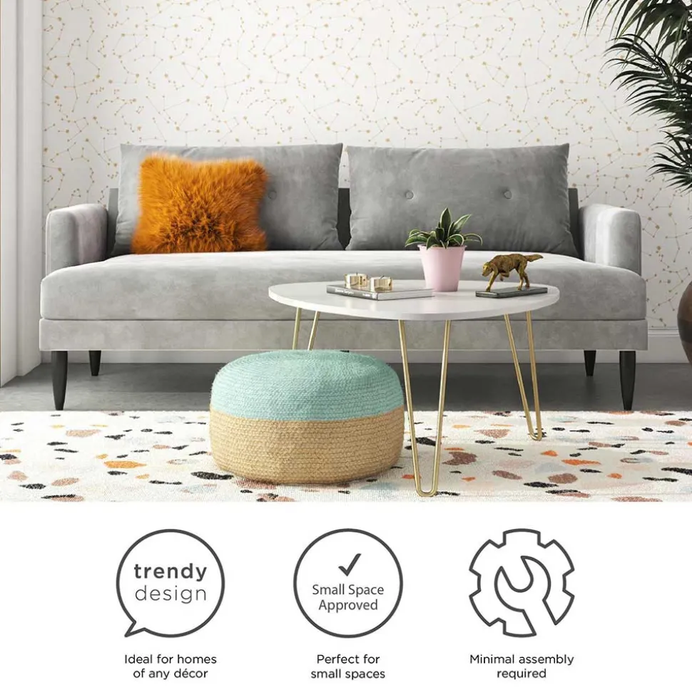 Samt-Wohnzimmercouch in Hellgrau - Belpasso