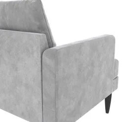 Samt-Wohnzimmercouch in Hellgrau - Belpasso