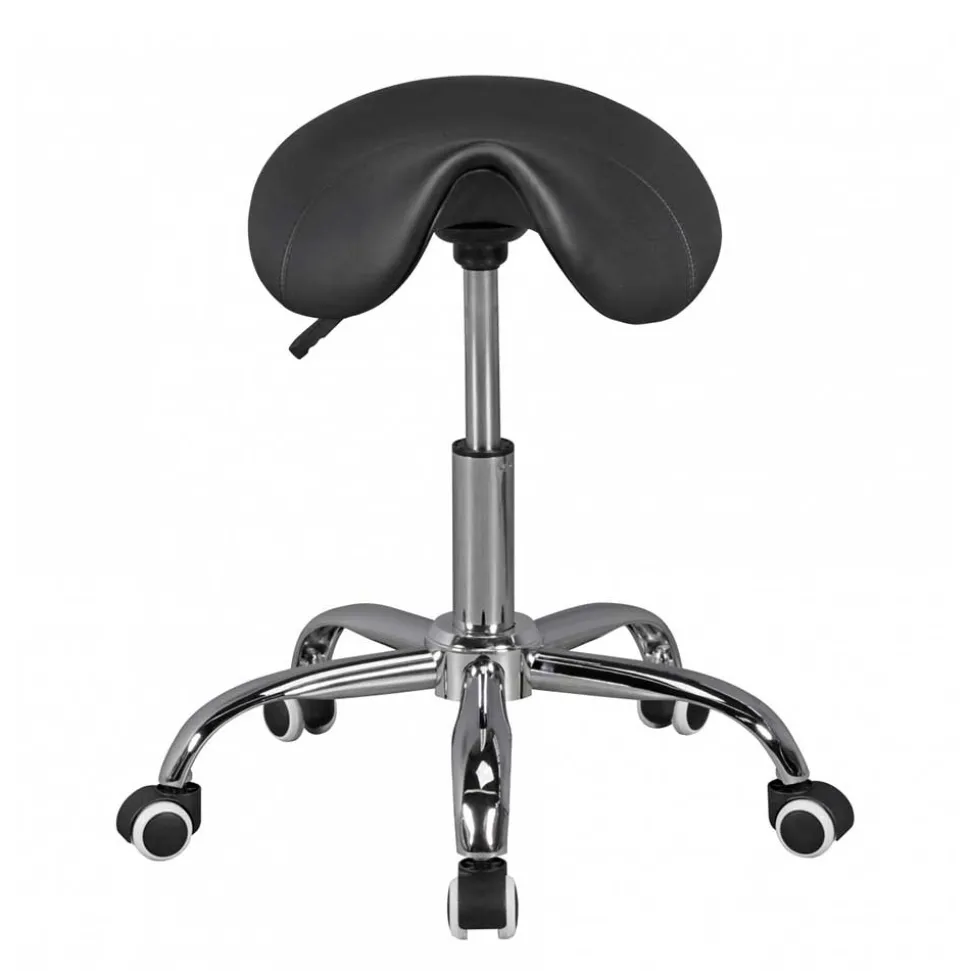 Sattelhocker in Schwarz Kunstleder - Baonga