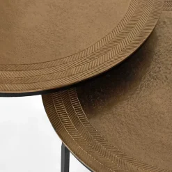 2-Satz Tisch in Gold & Schwarz - Chace (zweiteilig)