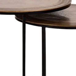 2-Satz Tisch in Gold & Schwarz - Chace (zweiteilig)