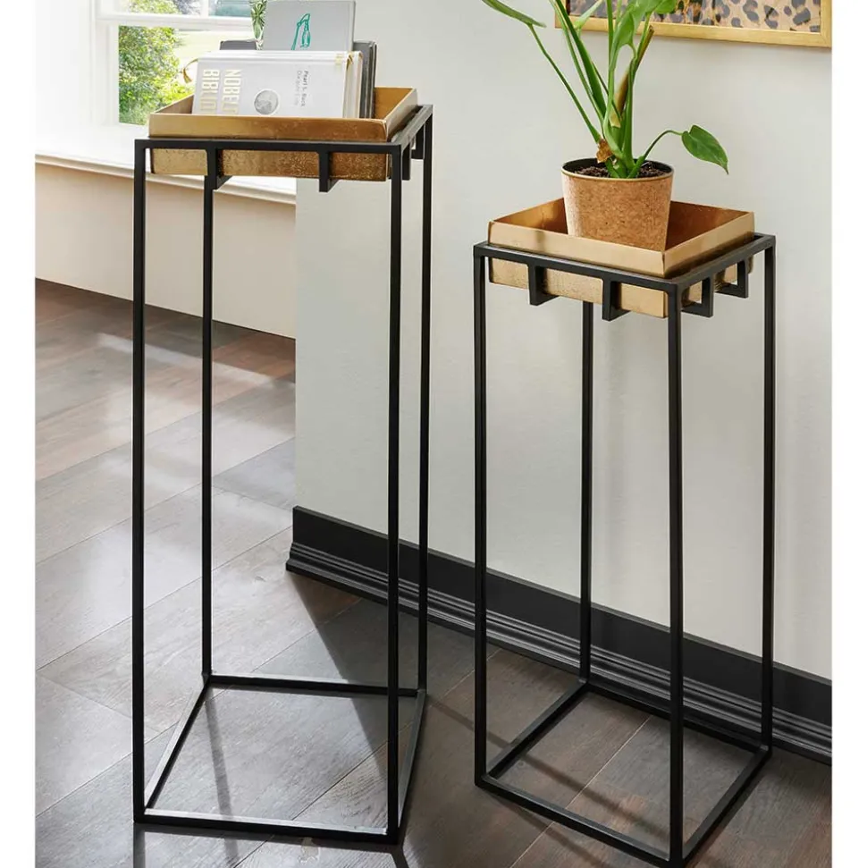 2-Satz-Tisch in Bronze Gold & Schwarz - Fagnetta (zweiteilig)