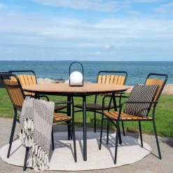 Scandi Chic Gartenstühle aus Teak Holz - Farmer (4er Set)