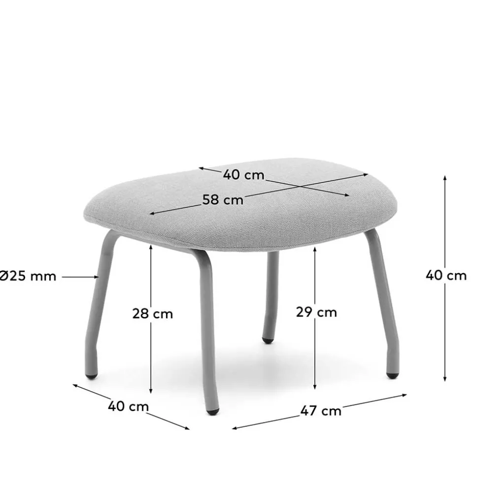 Scandi Chic Hocker in Beige und Weiß - Bondo