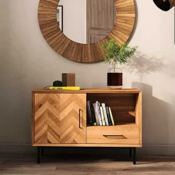 Scandi Chic Kommode aus Wildeiche & Metall - Kerfa