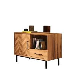 Scandi Chic Kommode aus Wildeiche & Metall - Kerfa