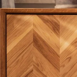 Scandi Chic Kommode aus Wildeiche & Metall - Kerfa