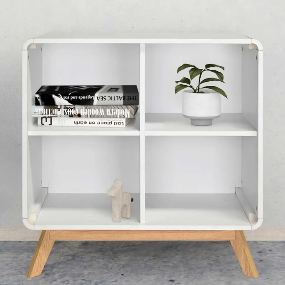 Scandi Chic Regal in Weiß mit Eiche - Kolreva