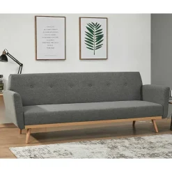 Scandi Chic Schlafcouch in Dunkelgrau & Natur - Giorgio