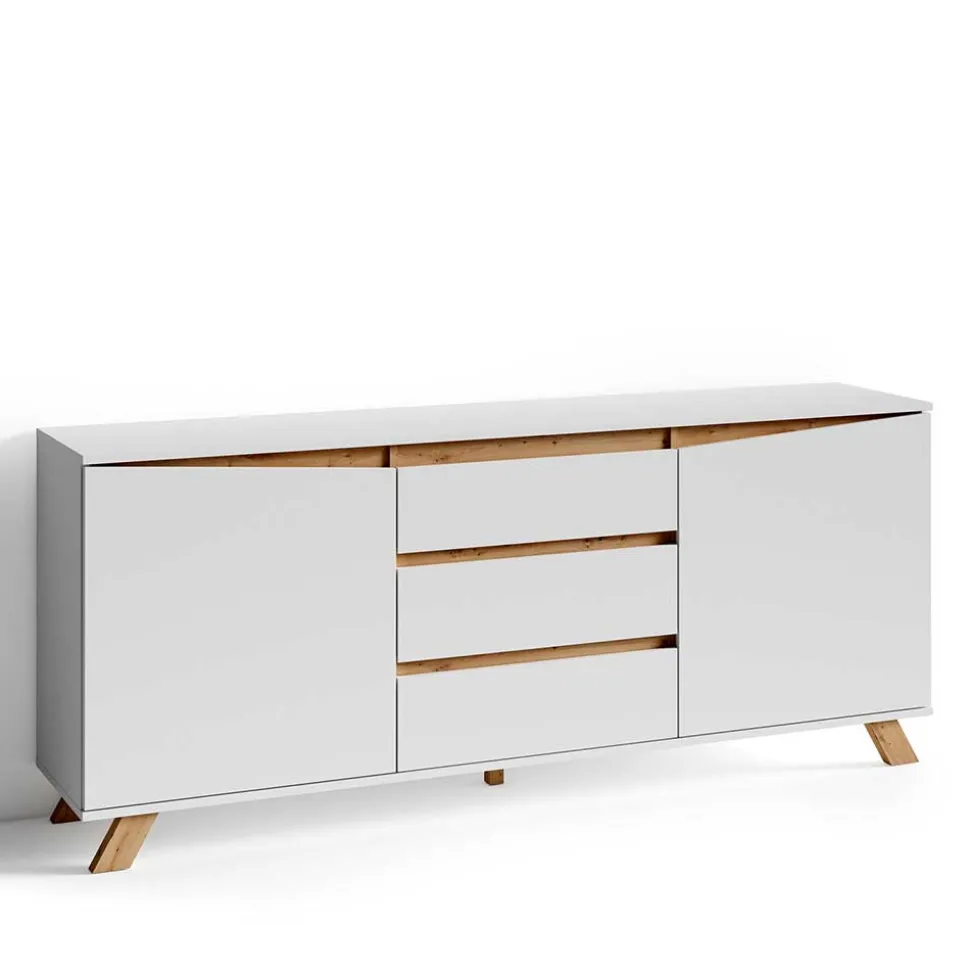 Scandi Chic Sideboard in Weiß - Cady