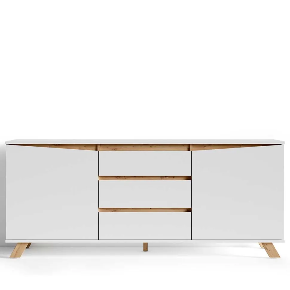 Scandi Chic Sideboard in Weiß - Cady