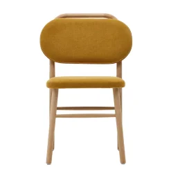 Scandi Chic Stühle in Gelb Chenille - Quinn (2er Set)