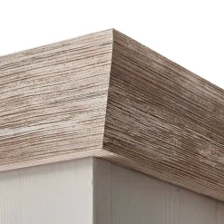 Scandi Chic Truhentisch in 86x86 cm Nedita Weiß & Pinie Shabby