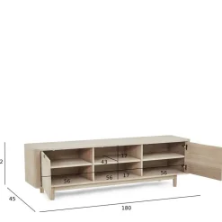 Scandi Chic TV Lowboard in Eiche Weiß - Rosanna