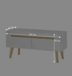 Scandi Chic TV Wohnwand Möbel - Ginko (vierteilig)