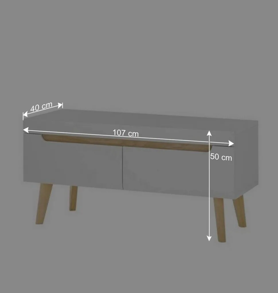 Scandi Chic TV Wohnwand Möbel - Ginko (vierteilig)