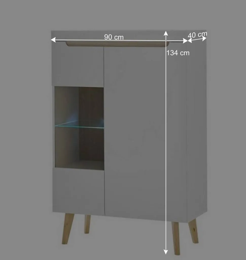 Scandi Chic TV Wohnwand Möbel - Ginko (vierteilig)