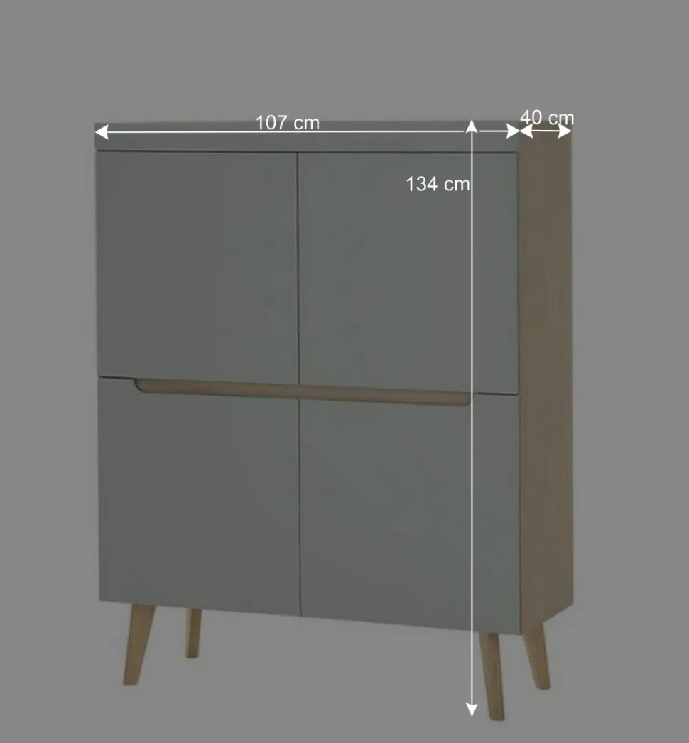 Scandi Chic Wohnzimmermöbel Wohnwand - Armina (vierteilig)