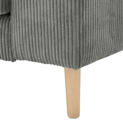 Scandi Ecksofa in Anthrazit mit Buche - Lidio