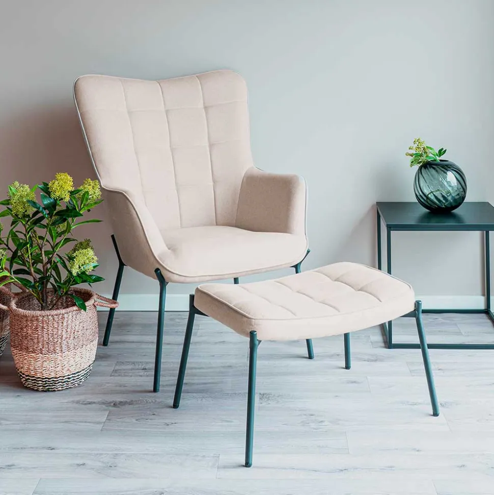 Scandi Polstersessel in Beige - Helina