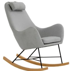 Scandi Schaukelstuhl mit grauem Stoff - Karin