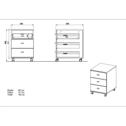Scandi Schreibtisch Kombi in Weiß - Ziharo (zweiteilig)