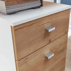 Scandi Schreibtisch Kombi in Weiß - Ziharo (zweiteilig)