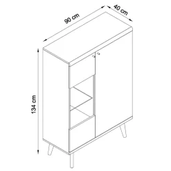 Scandi Wohnwand Möbel als Set - Cablos (vierteilig)
