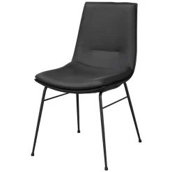 Schalenstuhl in Schwarz - echtes Leder - Freedoms (2er Set)