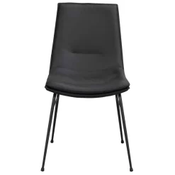 Schalenstuhl in Schwarz - echtes Leder - Freedoms (2er Set)