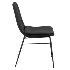 Schalenstuhl in Schwarz - echtes Leder - Freedoms (2er Set)