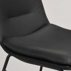 Schalenstuhl in Schwarz - echtes Leder - Freedoms (2er Set)